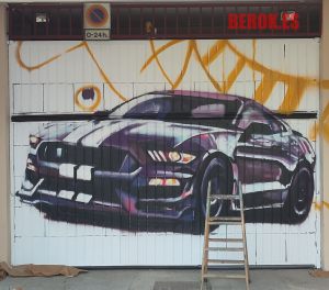 graffitero graffiti profesional parking Barcelona coche